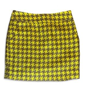 The Limited Yellow and Brown Mini Skirt